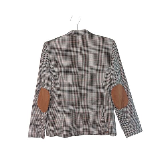 NWT Tahari Arthur S. Levine Blazer Sz 4 Plaid Retro Elbow Patch Jacket MSRP $139 - Picture 5 of 14